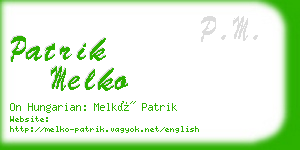 patrik melko business card